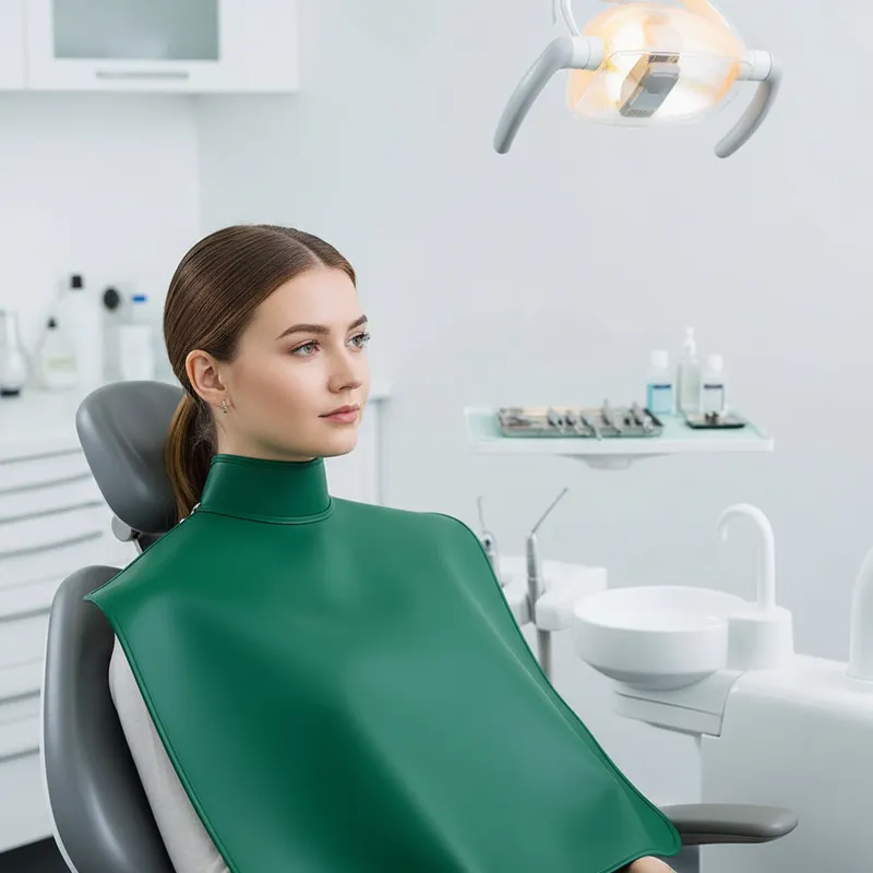 AVENTAL ODONTOLÓGICO BABADOR COM PROTETOR DE TIREÓIDE